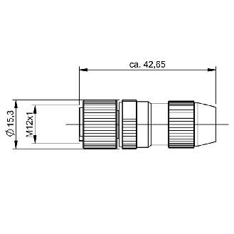 M12A Fem Droit 5p; Bornes guillotines (x4) 0.14-0.34mm², Ø2.9-5.4mm-Lire la description