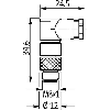 M08 Mâle Coudé 4p; Bornes à souder <0.25mm², Ø3.5-5mm