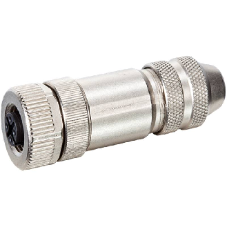 M12B Fem Droit 2p; Bornes à vis <0.75mm², Ø6-8mm; Blindé; Profibus-Lire la description