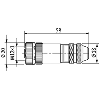 M12B Fem Droit 2p; Bornes à vis <0.75mm², Ø6-8mm; Blindé; Profibus