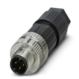 M12A Mâle Droit 4p; Bornes Push-Lock <0,75mm², Ø4-8 mm-Lire la description