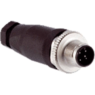 M12A Mâle Droit 5p; Bornes à vis <0.75 mm², Ø4-6mm-Lire la description