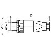 M12A Mâle Droit 4p; Bornes à vis <0,75mm², Ø6-8mm Pg9