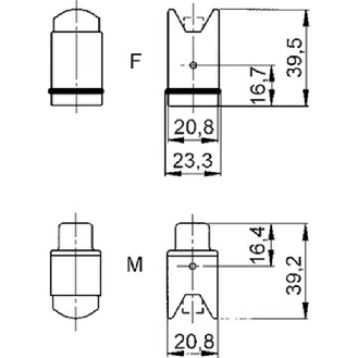 Insert mâle à raccordement à vis pour sections jusqu'à 2,5 mm², 3+PE-Lire la description