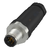 M12A Mâle Droit 5p Inox; Bornes à vis (x5) 0.14-0.75mm², Ø4-6mm