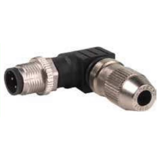 M12 Lite Mâle Coudé 4p; Bornes IDC 0.25-0.5mm², Ø4-5.1mm-Lire la description