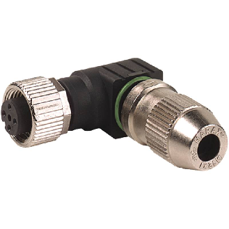 M12A Fem Coudé 4p; Bornes guillotines 0.25-0.5mm², Ø4-5.1mm-Lire la description