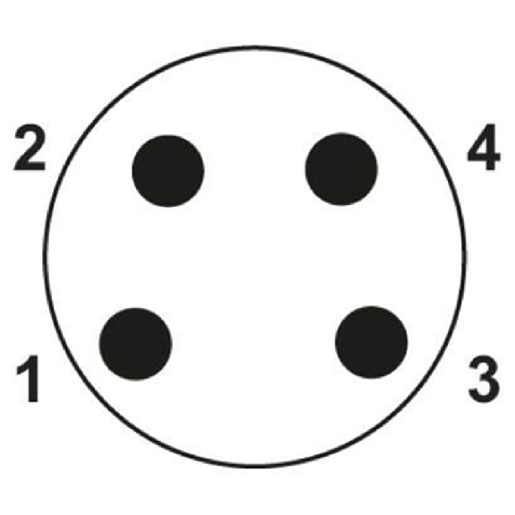 M08A Mâle Droit 4p; Bornes autodénudantes, Ø2,5-5 mm-Lire la description