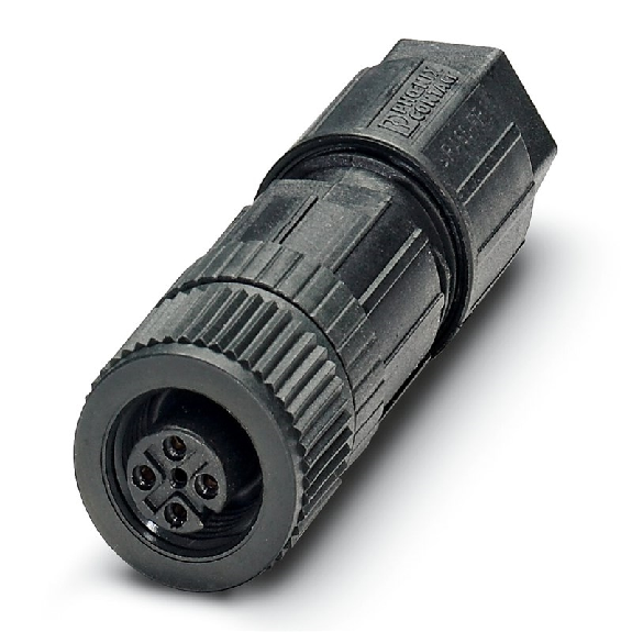 M12A Fem Droit 5p; Bornes Push-Lock, Ø4-8mm-Lire la description