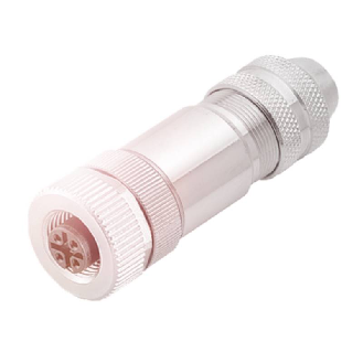 M12B Fem Droit 5p; Bornes à vis (x5) 0.14-0.75mm², Ø5-8mm-Lire la description