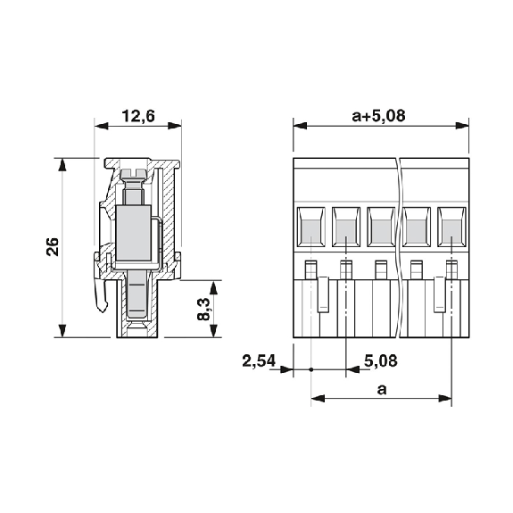 Connecteur mâle pour C.I, 2,5mm², 12A, 320V, 8 pôles, pas 5.08, à vis Connecteur mâle pour C.I, 2,5mm², 12A, 320V, 8 pôles, pas 5.08, à vis-Lire la description