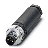 M08A Mâle Droit 3p; Bornes à vis (x3) max. 0,5 mm², Ø3,5-5mm