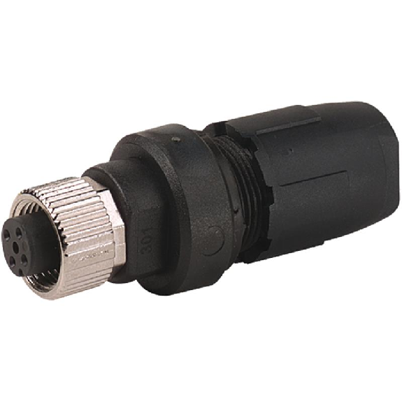 M12A Fem Droit 3p; Bornes guillotines 0.5-1.0mm², sans PE-Lire la description