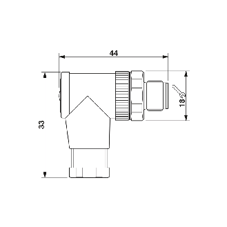 M12A Mâle Coudé 5p Inox; Bornes à vis (x5) 0,25-0,75mm², Ø4-6mm (PG7)-Lire la description
