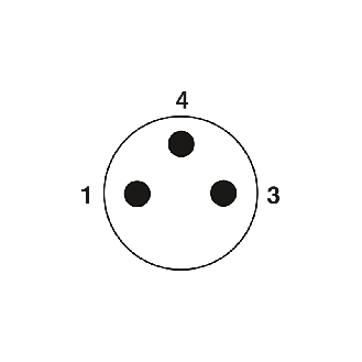 M08A Mâle Coudé 3p; Bornes à vis, câble Ø3,5-5mm-Lire la description