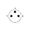 M08A Mâle Coudé 3p; Bornes à vis, câble Ø3,5-5mm