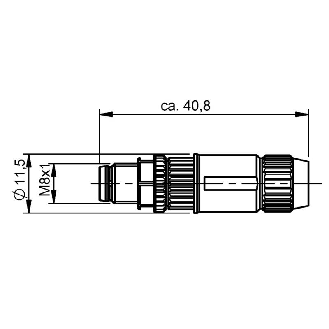 M08A Mâle Droit 4p; Bornes guillotines 0.14-0.34mm², Ø2.5-5.4mm-Lire la description