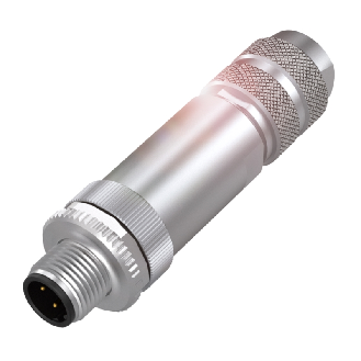 M12A Mâle Droit 5p; Bornes à vis 0.14-0.75mm², Ø5-8mm-Lire la description