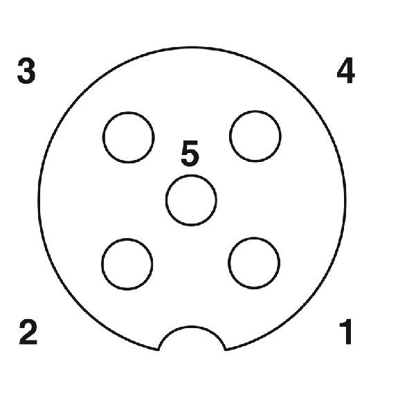 Embase paroi PG9; M12A Fem Droit 5p/Contacts à sertir-Lire la description