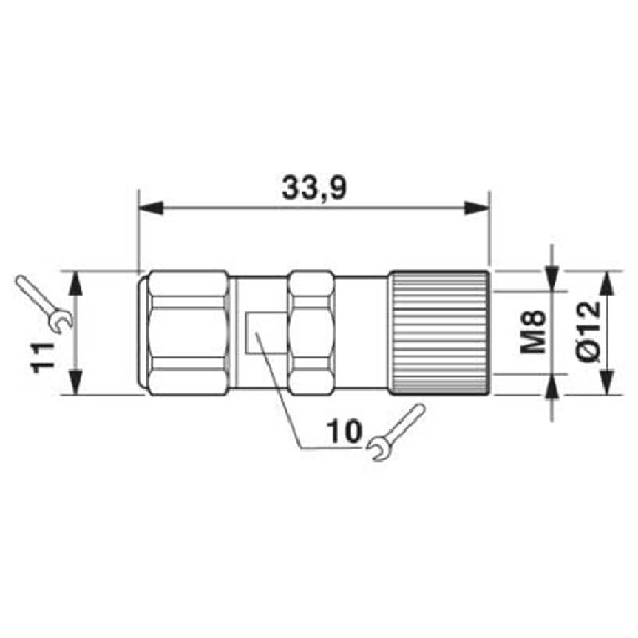 M08A Fem Droit 3p; Bornes rapide Piercecon®, Ø3-5mm-Lire la description