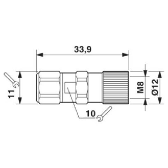 M08A Fem Droit 3p; Bornes rapide Piercecon®, Ø3-5mm-Lire la description
