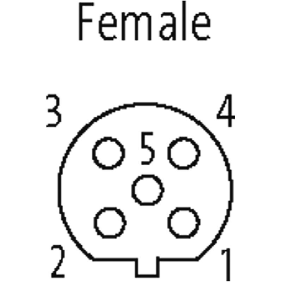 M12B Fem Droit 5p; Bornes a vis <0.75mm², Ø6-8mm; Blindé; Profibus M12B Fem Droit 5p; Bornes a vis <0.75mm², Ø6-8mm; Blindé; Profibus-Lire la description