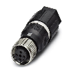 M12A Fem Droit 4p; Bornes autodénudantes (x4) <0,75mm², Ø4-8mm