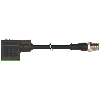EV Forme A 18mm 24V LED+ATP/M12 Mâle Droit; PUR 3x0,75 Noir Cpc 3m