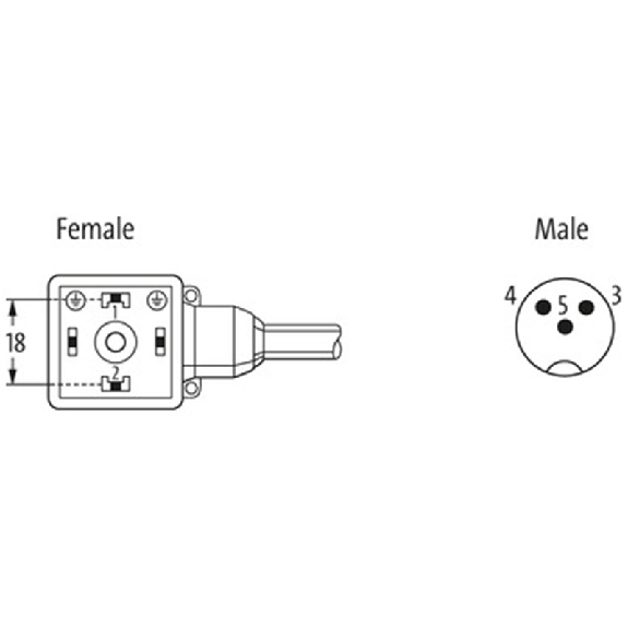 EV Forme A 18mm 24V LED+ATP/M12 Mâle Droit; PUR 3x0,75 Noir Cpc 3m-Lire la description