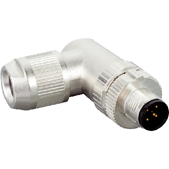 M12D Mâle Coudé 4p; Bornes IDC 0.14-0.34mm², Ø4-8mm Blindé; Ethernet-Lire la description