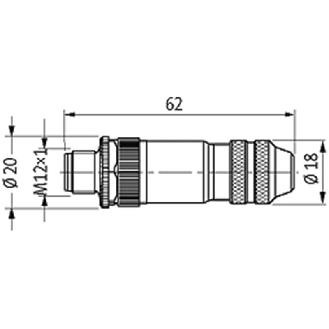 M12D Mâle Droit 4p; Bornes à vis <0.75mm², Ø6-8mm; Blindé; Ethernet-Lire la description