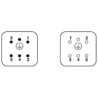 Insert mâle 5+PE, à sertir, taille: D7-Lire la description