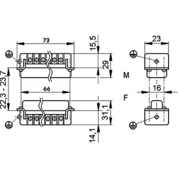 Insert mâle à raccordement à vis pour des sections jusqu'à 2,5 mm²-Lire la description