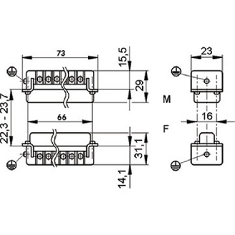 Insert mâle à raccordement à vis pour des sections jusqu'à 2,5 mm²-Lire la description