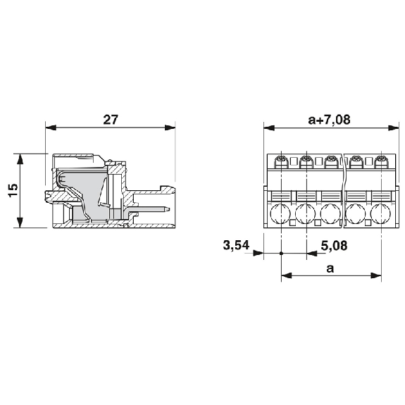 Connecteur mâle pour C.I., 2,5mm², 12A, mâle 12 pôles, 5.08mm, vert-Lire la description
