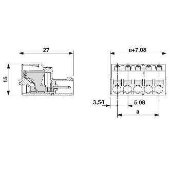 Connecteur mâle pour C.I., 2,5mm², 12A, mâle 12 pôles, 5.08mm, vert-Lire la description