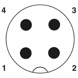 M12A Mâle Droit 4p; Bornes à vis max 0.75mm² Pg7 4-6mm-Lire la description