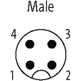 M12A Mâle Droit 4p; Câble PUR 4x0.34 Gris Cpc 10m-Lire la description