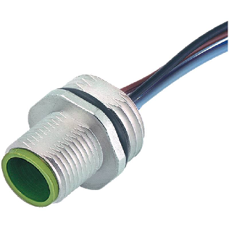 Embase M12 Mâle codé A montage frontal Fils PVC 12x0,14 0,5m-Lire la description