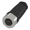 M12A Fem Droit 5p Inox; Bornes à vis (x5) 0.14-0.75mm², Ø6-8mm
