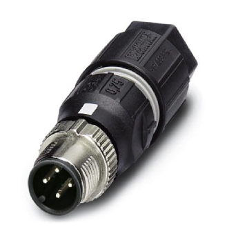 M12A Mâle Droit 4p; Bornes autodénudantes (x4) <0,75mm², Ø4-8mm-Lire la description