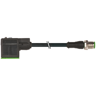 EV Forme A 18mm 24V LED+ATP/M12 Mâle Droit; PUR 3x0,75 Noir Cpc 2m-Lire la description