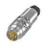 M16 Mâle Droit 8p; Bornes à souder (x8), Ø4-6mm