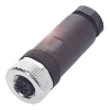 M12A Fem Droit 5p, Bornes à vis (x5) 0.14-0.5mm², Ø6-8mm Pg7