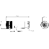 M12A Fem Droit 5p, Bornes à vis (x5) 0.14-0.5mm², Ø6-8mm Pg7