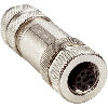 M12A Fem Droit 8p; Bornes à vis 0,25-0,5mm², Ø6-8mm; Blindé
