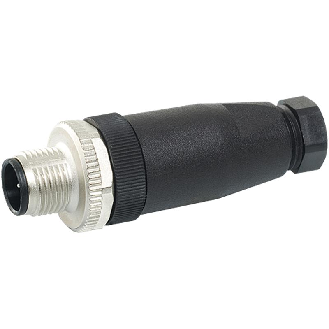 M12 Mâle Droit 8p; Bornes à vis <0.5mm², Ø6-8mm-Lire la description