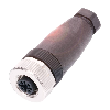 M12A Fem Droit 5p; Bornes à vis (x4) 0.14-0.75mm², Ø6-8mm
