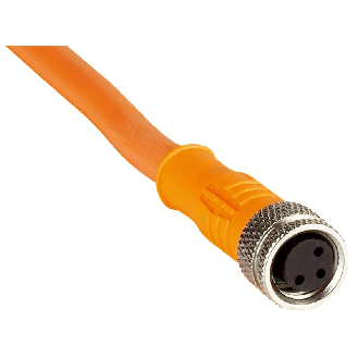 Connecteur M08 Fem Droit 4p Câble PVC Orange 2m IP67-Lire la description