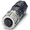 M12A Fem Droit 4p; Bornes Push-Lock <0,75mm², Ø4-8 mm
